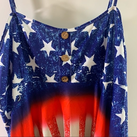 ROSEGAL American Flag Sleeveless High Low Tank Top Size 5X - Picture 6 of 11